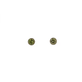 Boucles d oreilles Argent 925 Oxyde Zirconium Vert (couleur péridot) serties pierres 3mm, serti clos
