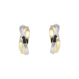  Boucles d oreilles 2 Ors 375 style demi-créoles Dimensions du motif vu face : 12x5mm 