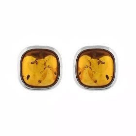  Boucles d oreilles Ambre Coussin Argent 925 Boucles d oreilles Argent 925 Ambre couleur cognac Ambres taillées coussins 9...