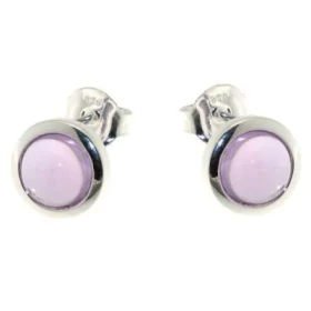 Boucles d oreilles Argent 925 Améthyste serties pierres 7mm diamètre Diamètre du motif : 9,5mm 