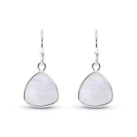  Boucles d oreilles Argent 925 Calcédoine Ces boucles d oreilles pendantes sont serties pierres triangulaire taillée dome ...