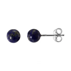 Boucles d oreilles Argent 925 Lapis Lazuli Boules 6mm Boucles d oreilles composées boules Lapis Lazuli montées sur tiges A...