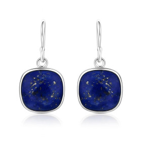 Boucles d oreilles Argent 925 Lapis Lazuli Ces boucles d oreilles pendantes sont serties pierres taillées coussin Les dime...