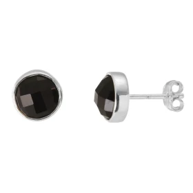 Boucles d oreilles Argent 925 Onyx Rond facetté 7mm Puces d oreilles pierres rondes facettées 7mm diamètre Pierres mainten...