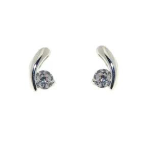 Boucles d oreilles Argent 925 Oxyde Zirconium serties pierres 3,5mm diamètre Dimensions du motif: 8x5mm 