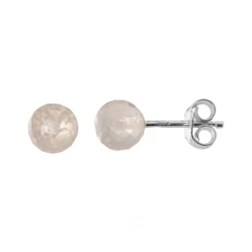 Boucles d oreilles Argent 925 Quartz Rose Boules Facettées 6mm Boucles d oreilles composées boules Quartz Rose montées sur...