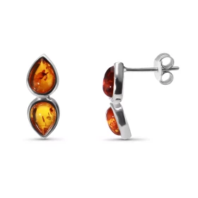 Boucles d oreilles Argent Ambre Dimensions d une boucle (vue face) : 16x6mm Système fermeture : poussettes