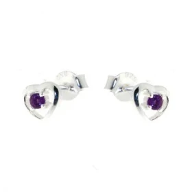 Boucles d oreilles Argent 925 Améthyste Dimensions du motif coeur : 6 x 6 mm Diamètre des pierres : 2.2mm 