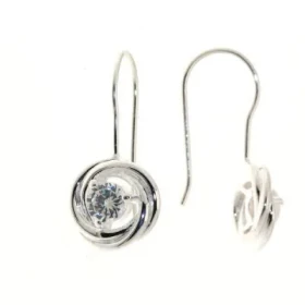 Boucles d oreilles Argent 925 Oxyde Zirconium serties pierres 5mm diamètre Motifs composés d anneaux entrelacés (Diamètre ...