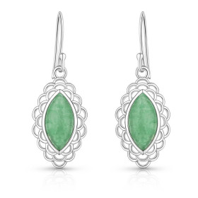 Boucles d oreilles Pendantes Argent Aventurine Ces boucles d oreilles sont serties pierres taillées marquise Les dimension...