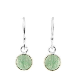 Boucles d oreilles Pendantes Argent Aventurine Ces boucles d oreilles sont serties pierres rondes taillées cabochon Le dia...