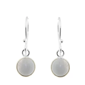 Boucles d oreilles Pendantes Argent Calcédoine Ces boucles d oreilles sont serties pierres rondes taillées cabochon Le dia...
