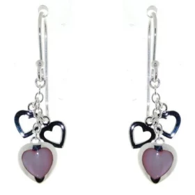  Rose Boucles d oreilles Argent 925 Nacre Rose Dimensions (Longueur incluant l attache X Largeur) : 40 x 9mm 