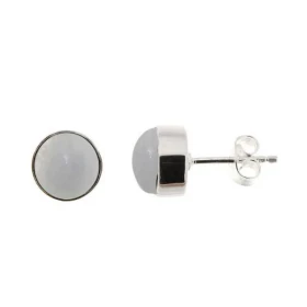 Puces d oreilles Argent Calc&eacute;doine Ces boucles d oreilles sont serties calc&eacute;doines rondes 8mm diam&egrave;t...