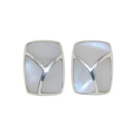 Boucles d oreilles Argent 925 Nacre blanche Dimensions d un rectangle : 12x10mm