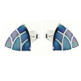 Bleue Boucles d oreilles Argent 925 Nacre Bleue Dimensions du motif : 14 x 14mm 