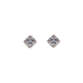 Boucles d oreilles Argent 925 Oxyde Zirconium Violet clair (couleur lavande) serties pierres carrées 5mm, chaton 4 griffes