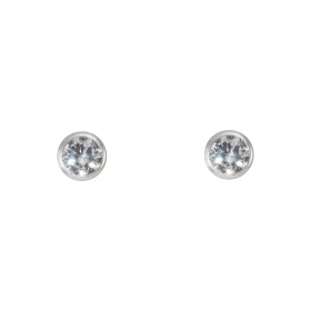  Puces d oreilles Argent Oxydes zirconium Ronds 5mm Serti Clos Paire boucles d oreilles Argent 925 rhodié Oxydes zirconium...
