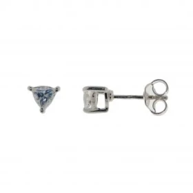 Boucles d oreilles Argent 925 Oxyde Zirconium serties pierres taille trillion 4mm