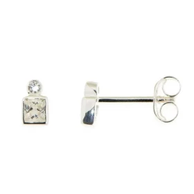  Boucles d oreilles Argent 925 Oxyde zirconium Motif serti d un oxyde carré 3x3mm d un oxyde rond 2mm diamètre Dimensions ...