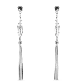 Boucles d oreilles argent plumes pendants maille serpent Longueur boucle : 6,3 cm