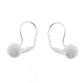 Boucles d oreilles pendantes Argent 925 Boules rondes martelées 8mm diamètre Longueur : 20mm 