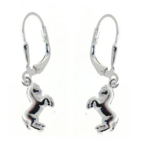 Boucles d oreilles pendantes Argent 925 Motif forme cheval 