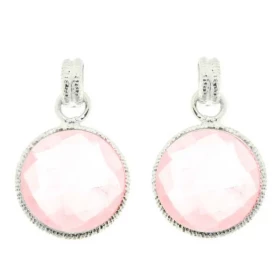  Boucles d oreilles Argent Quartz Rose Ces boucles d oreilles sont serties pierres rondes facet&eacute;es Le diam&egrave;t...