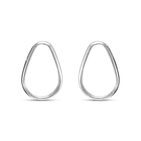 Boucles d oreilles argent rhodié forme goutte Dimension : 15x21mm Système d attache : poussette belge