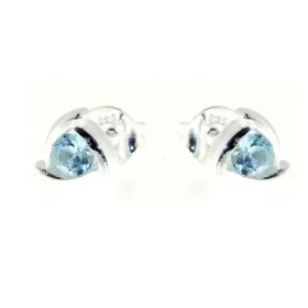 Boucles d oreilles Argent 925 Topaze Bleue Dimensions du motif : 7.5 x 8 mm Diamètre des pierres : 3.5mm 