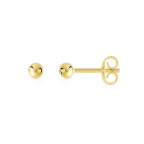  Boucles d oreilles Or Jaune 375/1000 Boules 4mm 