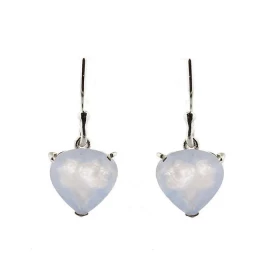 Boucles d oreilles Argent 925 Calcédoine Ces boucles d oreilles pendantes sont serties pierres taillées coeur Les dimensio...