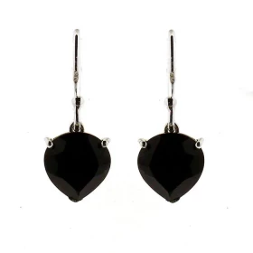 Boucles d oreilles Argent 925 Onyx Ces boucles d oreilles pendantes sont serties pierres taillées coeur Les dimensions des...