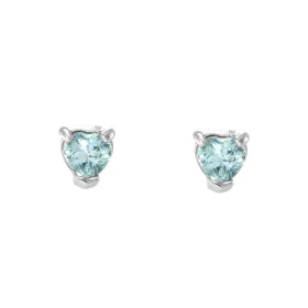 Boucles d oreilles Coeur Argent 925 Rhodié Topaze bleue traitée Chaque boucle est sertie d une pierre forme coeur mesurant...