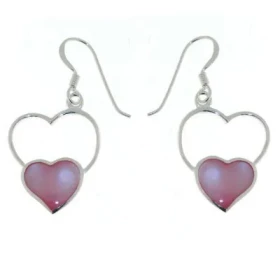 Rose Boucles d oreilles Argent 925 Nacre Rose Dimensions (Longueur incluant l attache X Largeur) : 35 x 17mm 