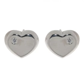  Boucles d oreilles argent forme coeur serties d un petit oxyde zirconium 3mm Dimensions: 12x15mm 