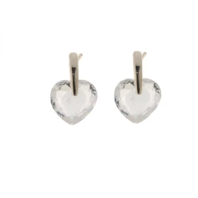 Boucles d oreilles Argent 925 Oxyde Zirconium serties pierres forme coeur 10x10mm