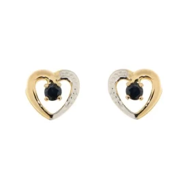 Boucles d oreilles Coeur Or Jaune 750 Saphir Ces boucles d oreilles sont serties pierres 2,5mm diamètre La dimension d un ...