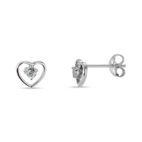 Boucles d oreilles Coeur Or blanc 375 Topaze Bleue Boucles d oreilles Or blanc 375 (9 carats) Motif coeur 7x7mm une pierre...