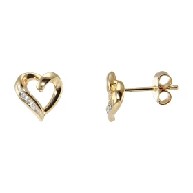 Boucles d oreilles 2 Ors serties 6 diamants Dimensions du motif (vue face) : 9,1 x 8,5 mm Poids Diamant : 0,038 carats Qua...