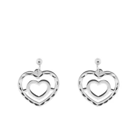 Boucles d oreilles coeurs argent 925 rhodié Longueur : 22mm Largeur : 17mm