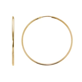 Boucles d oreilles style Créoles Or jaune 750 Diamètre extérieur : 30mm Section composée d un fil rond 1.5mm diamètre
