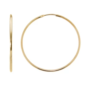 Boucles d oreilles style Créoles Or jaune 750 Diamètre extérieur : 40mm Section composée d un fil rond 1.5mm diamètre