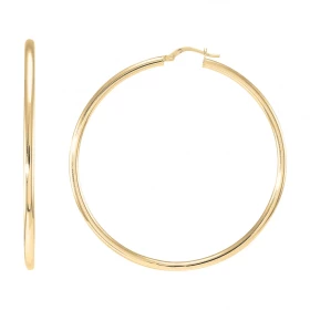 Créoles Or Jaune 375 Fil Rond 2.5mm Diam. 55mm Section ronde 2.5mm diamètre Diamètre exterieur : 55mm Système fermeture : ...