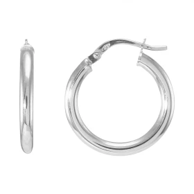 Créoles Or Blanc 375 Fil Rond 2.6mm Diam. 20mm Section ronde 2.6mm diamètre Diamètre exterieur : 20mm Système fermeture : ...