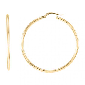  Créoles Or Jaune 375 Section ronde 2mm Diamètre extérieur : 45mm 