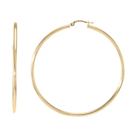  Créoles Or Jaune 375 Fil Rond 2mm Diam. 55mm Section ronde 2mm diamètre Diamètre exterieur : 55mm Système fermeture : cha...