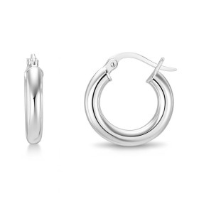 Créoles rondes or blanc 375 Système d attache : charnière Diamètre : 16mm Largeur : 3mm