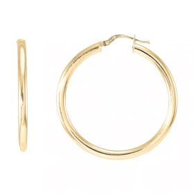  Créoles Or Jaune 375 Fil Rond 3mm Diam. 35mm Section ronde 3mm diamètre Diamètre exterieur : 35mm Système fermeture : cha...