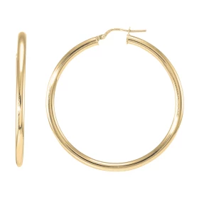 Créoles Or Jaune 375 Fil Rond 3mm Diam. 45mm Section ronde 3mm diamètre Diamètre exterieur : 45mm Système fermeture : char...